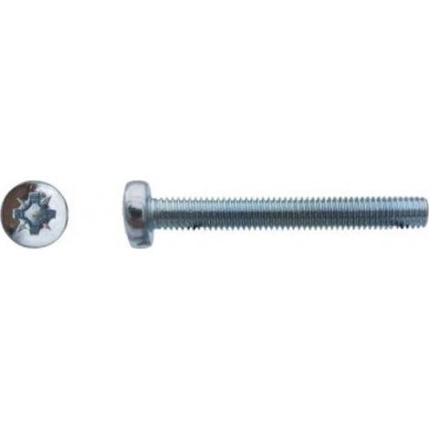 500 Vis Métaux Tête Cylindrique Pozidriv 4 x 40 mm - DIN 7985 - Zingué blanc - D-Work