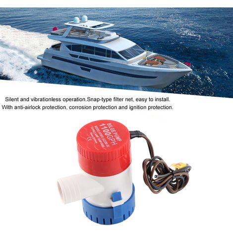Pompe submersible marine 1100 GPH 12 V, pompe électrique marine non automatique (1/5)