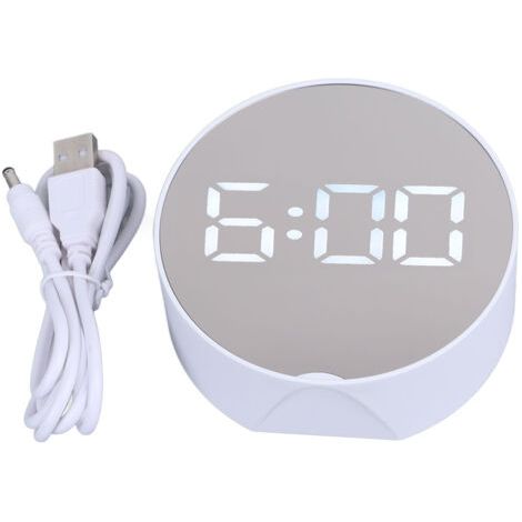 Digitaler Spiegelwecker mit großem, rundem, gut lesbarem LED-Display – ideal für Büro, Schlafzimmer und Reisen. (1/5)