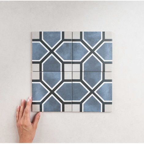 Carrelage Imitation Carreaux de Ciment FLEUR 15x15 (0,5m2) Antoinette - Les Carreaux de Jean (1/4)