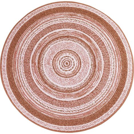 Karat – Tapis d'extérieur rond 120 cm – Polypropylène traité anti-UV – Pour terrasse et balcon – Résistant et facile à entretenir (1/5)