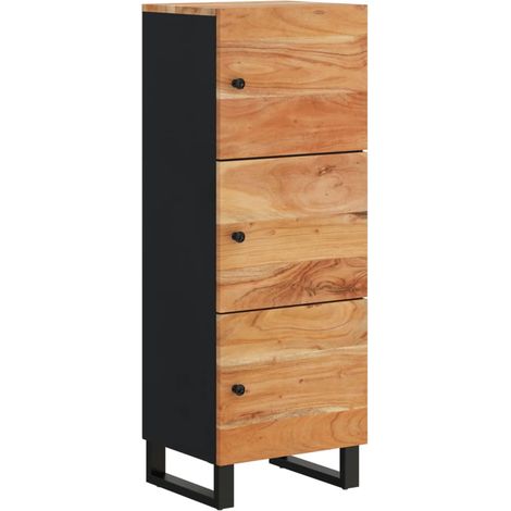 vidaXL Credenza con 3 Ante 40x33x110 cm Legno Massello Acacia e Ferro (1/5)