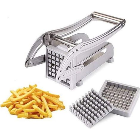 Coupe-frites - Acier Inoxydable - Lames 12x12 mm et 9x9 mm - Usage Domestique - 1 Pièce (1/5)