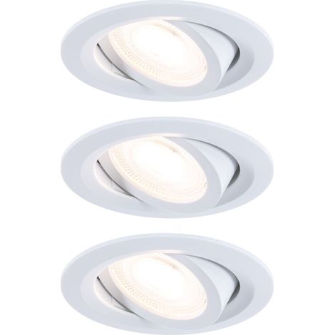 Paulmann LED-Einbauleuchte Fixed 3er Set 585 lm Ø 8,2 cm warmweiß weiß Deckenlampen (1/3)