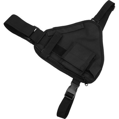 Pochette de poitrine portable pour talkie-walkie (10,2 x 6,69 pouces), noire, avec bandoulière réglable. (1/5)