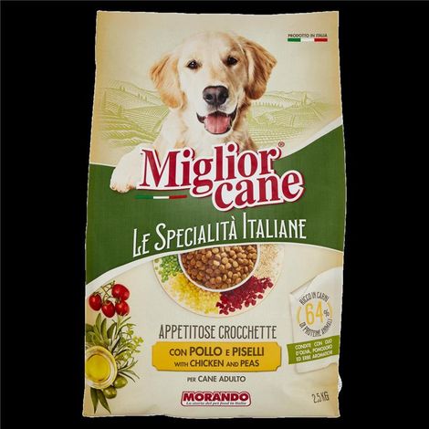 MIGLIORCANE APPETITOSE CROCCHETTE CON POLLO E PISELLI PER CANE ADULTO 2.5 KG OKX (1/2)