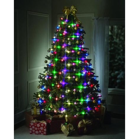 Lumière d\'arbre de Noël avec des lumières d\'arbre de 48 LED avec plus de dix différents affichages et modèles éblouissants de lumièr (1/4)