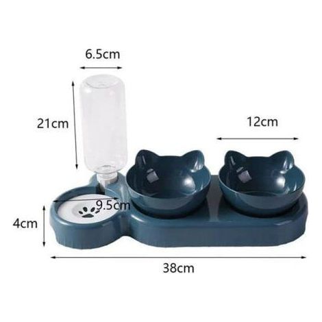 Gamelle pour chat automatique bleue, distributeur de nourriture programmable avec minuteur, idéale pour repas réguliers (1/4)