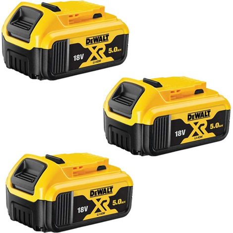 3 x Dewalt DCB184 5.0ah 18v XR Lithium Ion Li-Ion Battery - LED Charge Indicator (1/2)