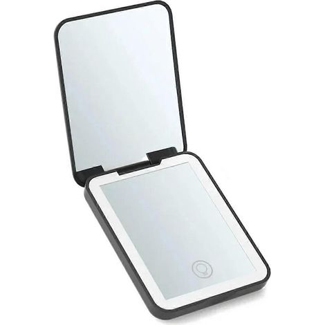 Miroir de maquillage pliable et compact avec lumières, petit format, de poche, idéal pour les voyages (1/5)