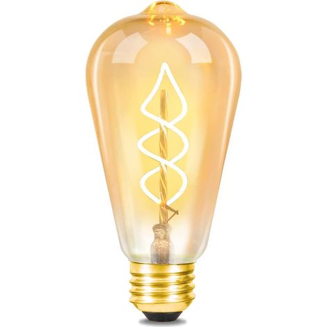 GBLY 3X Edison Glühbirne E27 LED Vintage - Retro Dekorative Leuchtmittel 4W - LED Spiral Filament Lampen 2200K Warmweiss Licht Antike Glas Glühlampe - nicht dimmbar