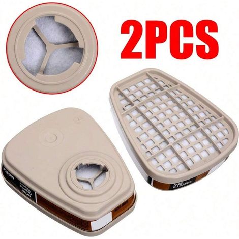 2 cartouches filtrantes 6001 pour masque respiratoire, anti-poussière, anti-gaz chimiques et pollen, remplacement pour série 6200, 6502, 7502 (1/4)
