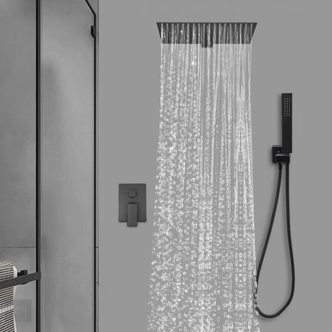Unterputz-Duschgarnitur mit 2 Griffen, Wand-Duschinstallation Duschgarnitur für Badezimmer