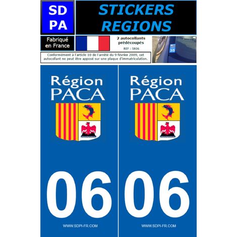 ADHESIFS REGION DEPARTEMENT 06 PACA X2