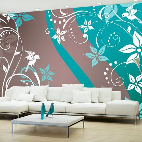 Papier peint fantaisie florale III - 300 x 210 cm (1/4)