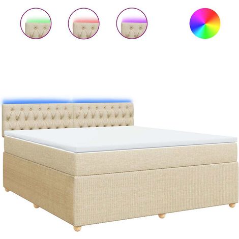 Maison Exclusive - Boxspringbett mit Matratze Creme 180x200 cm St