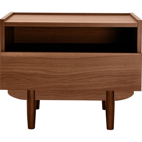 Mesilla de noche con cajón de madera oscura SANAA (1/5)