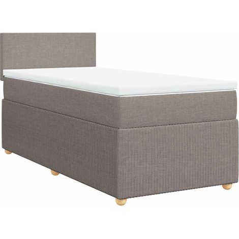 Maison Exclusive - Cama box spring con colchón tela gris taupe 90 (1/5)