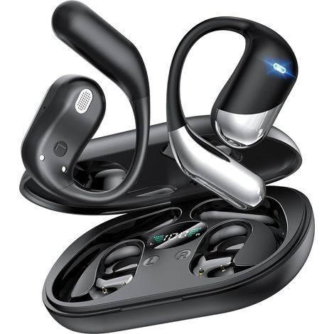 Paekole Casque à Conduction Osseuse, Écouteurs Bluetooth V6.1 sans Fil avec Micro, Autonomie 80 H, Écouteurs Étanches IP7, Casque Sport avec Crochet d (1/5)