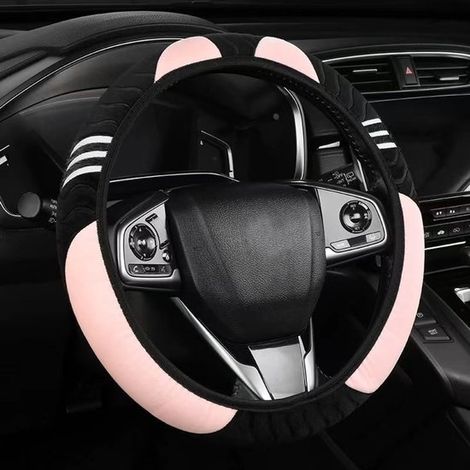 1 coprivolante, coprivolante decorativo, coprivolante universale per auto da donna, coprivolante antiscivolo, coprivolante morbido ed elastico per auto, rosa (1/5)