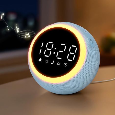 Réveil Digital Intelligent avec 25 Sons Apaisants, Veilleuse,Snooze,Minuterie,Volume et Luminosité Réglables - Réveil de Chevet pour Enfants,Adultes (Bruit Blanc pour Sommeil) (1/5)