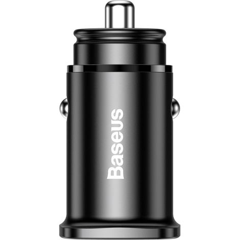 Caricabatterie intelligente per auto con 2 porte USB e USB-C QC PD nero (1/5)