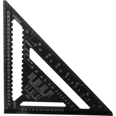 30cm Rapporteur Triangle, Règle Triangulaire, Équerre Charpentier Triangle Metrique Professionnel Menuiserie Règle d'Angle (1/5)