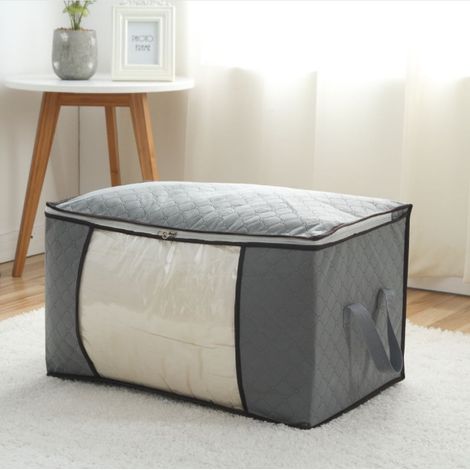 Sac de rangement, lot de 1, grande boîte de rangement pliable, 60 x 40 x 35 cm, gris (1/5)