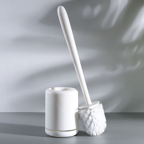 Brosse WC murale avec base filtrante et support mural, ensemble brosse et seau pour le nettoyage des toilettes, blanc