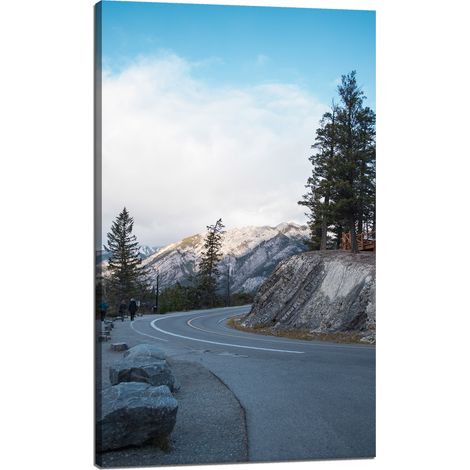 Leinwanddruck Naturstraße durch die Berge 60x100 cm Kaltes Klima Winter