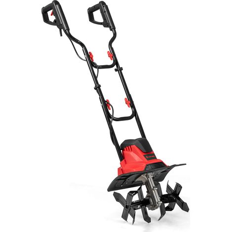 Motobineuse électrique 1200 W rouge, largeur de travail 36 cm, profondeur 22 cm, 380 tr/min, poignée pliable, cultivateur pour jardin et potager (1/5)