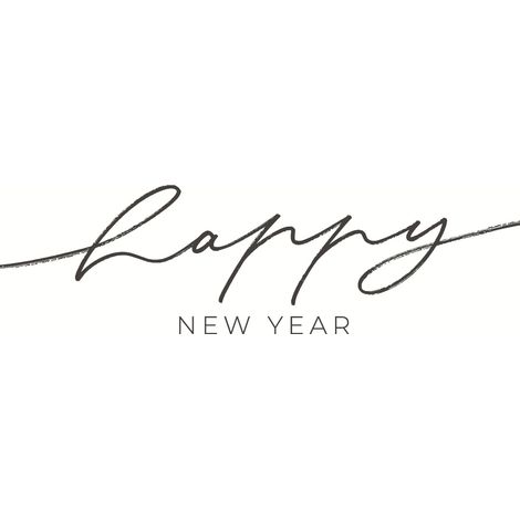 Duni Servietten Happy New Year Silvester weiß/dunkelgrau 24 x 24 cm - 20er Pack