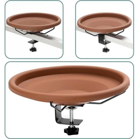Abreuvoir à oiseaux pour balcon avec support en acier inoxydable, Ø 30 cm, résistant aux intempéries et à l'hiver – idéal (1/5)