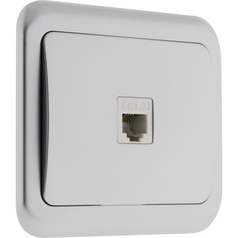 Prise téléphone encastrée Antaria - chrome - Zenitech