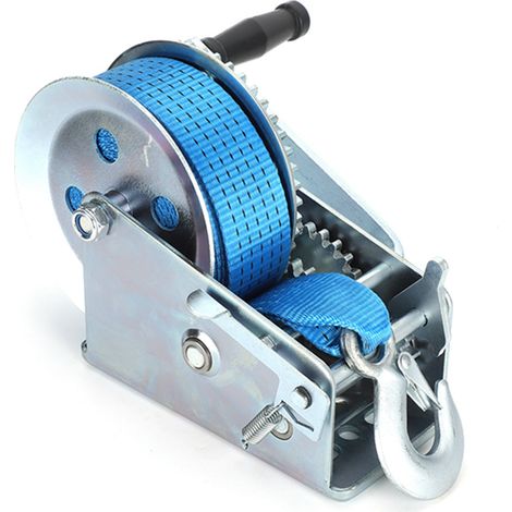 Treuil manuel robuste avec courroie de 10 m (32,8 pi), capacité de charge de 1 588 kg (3 500 lb), pour VTT, bateau, remorque, ToolBlue (1/5)