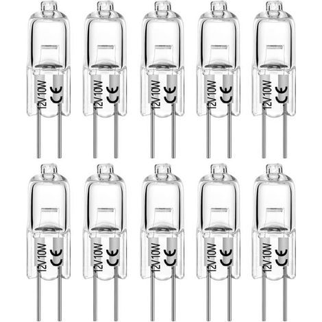 G4 10W 12V T3 JC Typ 2-Pin-Sockel-Ersatz-Halogenlampen für Unterbau-Puck-Lichtschienen im Gartenbereich (10er-Pack) (1/4)