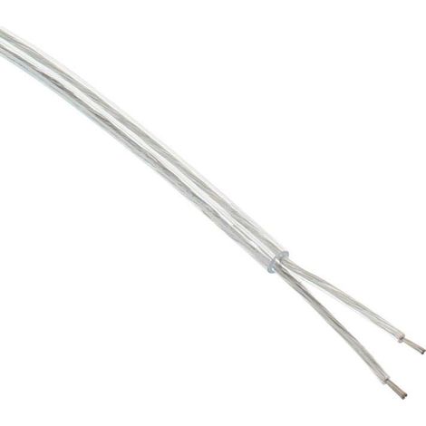 Ledbox – Câble électrique rond transparent 2x0,75mm – Longueur 1m – Ø 5,5mm pour luminaires suspendus – 2 fils pour raccordement visible