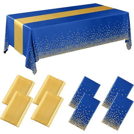10 pièces Divers accessoire de décoration de table, nappe jetable en PEVA et chemin de table en satin, pour mariage, anniversaire, Noël