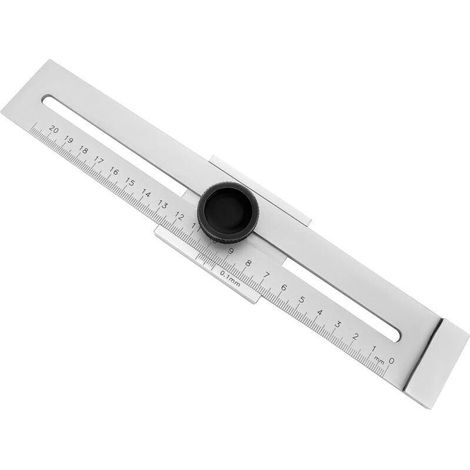 Règle de marquage en acier inoxydable 250 mm Modèle plat chromé mat Précision ± 0,1 mm Bord de traçage trempé (1/5)
