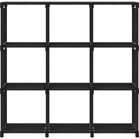 Maison Exclusive - Mobile per 9 Scatole a Cubo Nero 103x30x107,5 cm in Tessuto (1/5)