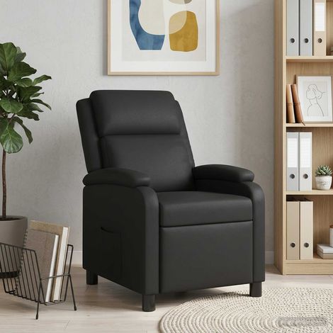 vidaXL Recliner Negro Cuero sintético (1/5)