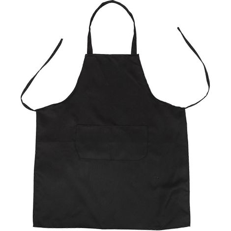 Tablier de cuisine noir 2 poches unisexe, taille unique moyenne (1/5)