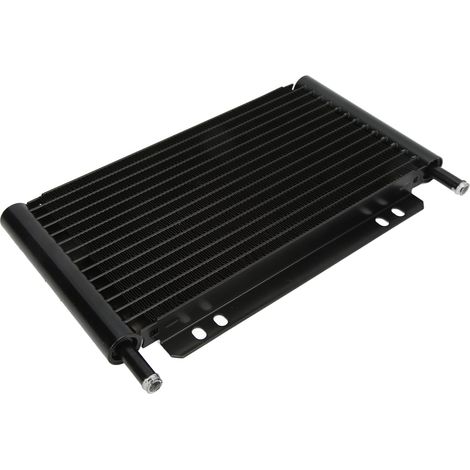 Refroidisseur d'huile en aluminium noir à 15 rangées, faible perte de pression, pour camionnettes, fourgonnettes et caravanes. (1/5)