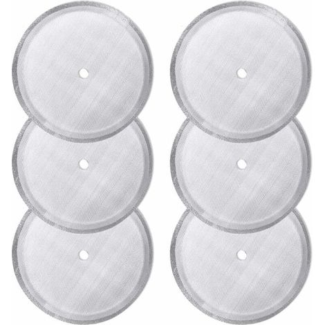 Paquet de 6 filtres à tamis de rechange pour presse française - Filtres à mailles réutilisables en acier inoxydable - Pour cafetières à pression françaises universelles de 1000 ml / 34 oz / 8 tasses (1/5)