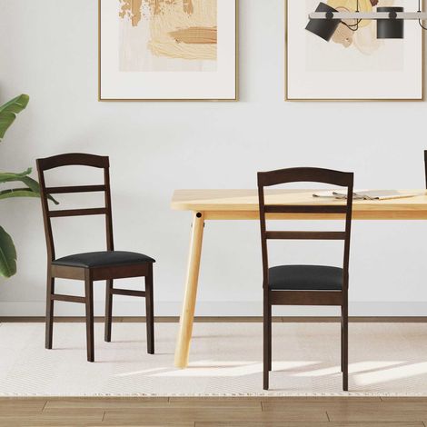 vidaXL Sedia da pranzo 2 pcs Marrone chiaro e nero