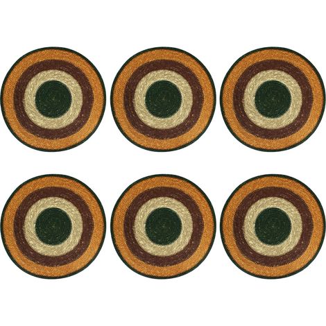 Lot de 6 sets de table Ø38cm en jonc de mer, LUNA (1/2)
