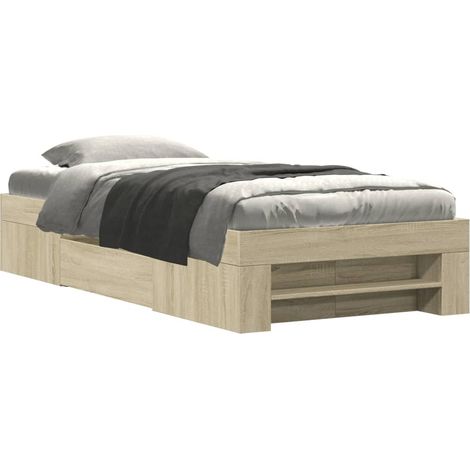 Maison Exclusive - Giroletto senza Materasso Rovere Sonoma 75x190 cm in Truciolato (1/5)