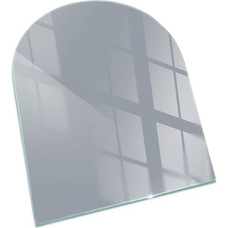 Plaque Rectangulaire en verre trempé de sol imprimée sous cheminée style loft et industriel Couleur Gris 80x70 cm (1/5)