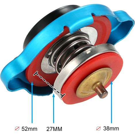 Couvercle de capuchon de radiateur thermostatique 0.9 Bar, avec jauge de température de l'eau, pour camion, chariot élévateur, remorque (1/5)