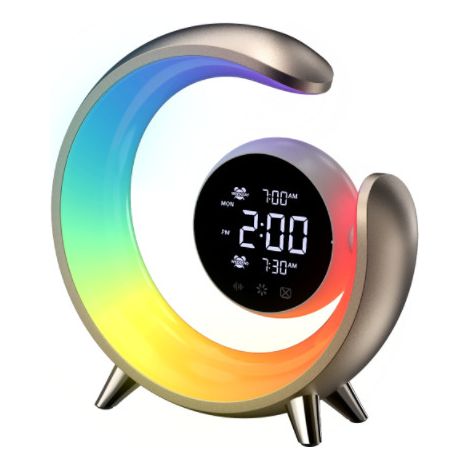 Nouveau Éclairage de chevet coloré blanc bruit double réveil double réveil tactile RGB sept lumières d'ambiance colorées petite lampe de nuit